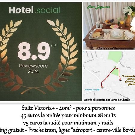 Le Fortuny - 3 Suites, 2 Apparts, 1 Chambre - Proche Tram Ligne Aeroport Et Parking Gratuit Mérignac Esterno foto