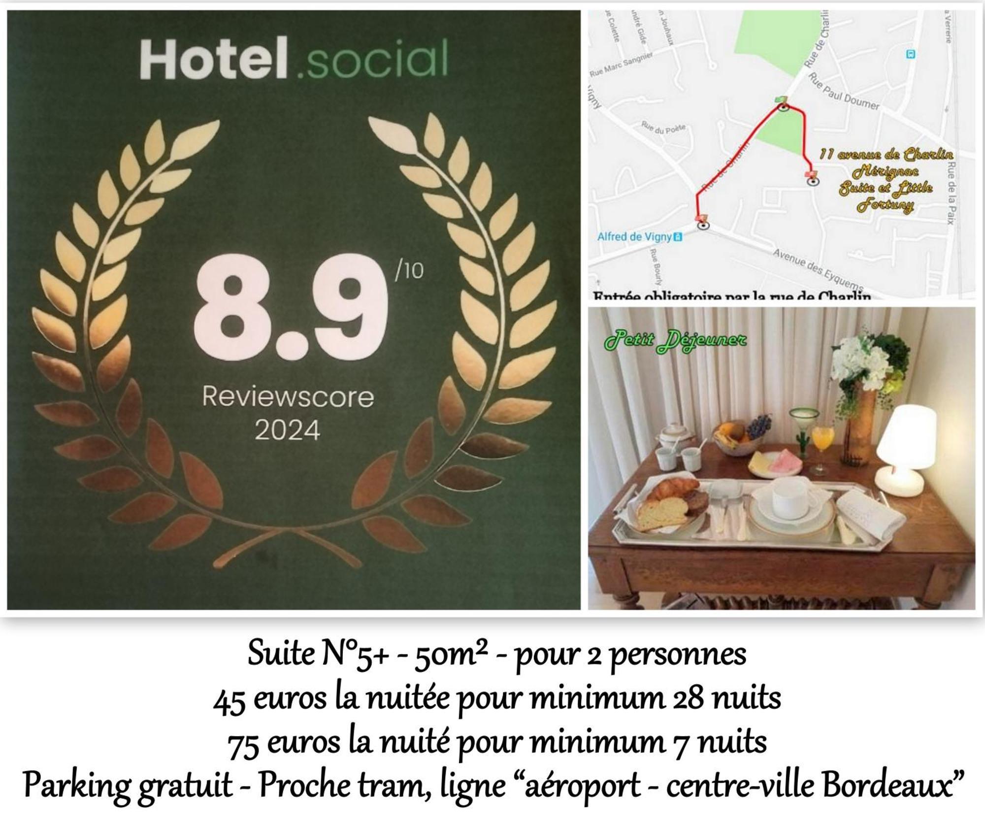 Le Fortuny - 3 Suites, 2 Apparts, 1 Chambre - Proche Tram Ligne Aeroport Et Parking Gratuit Mérignac Esterno foto